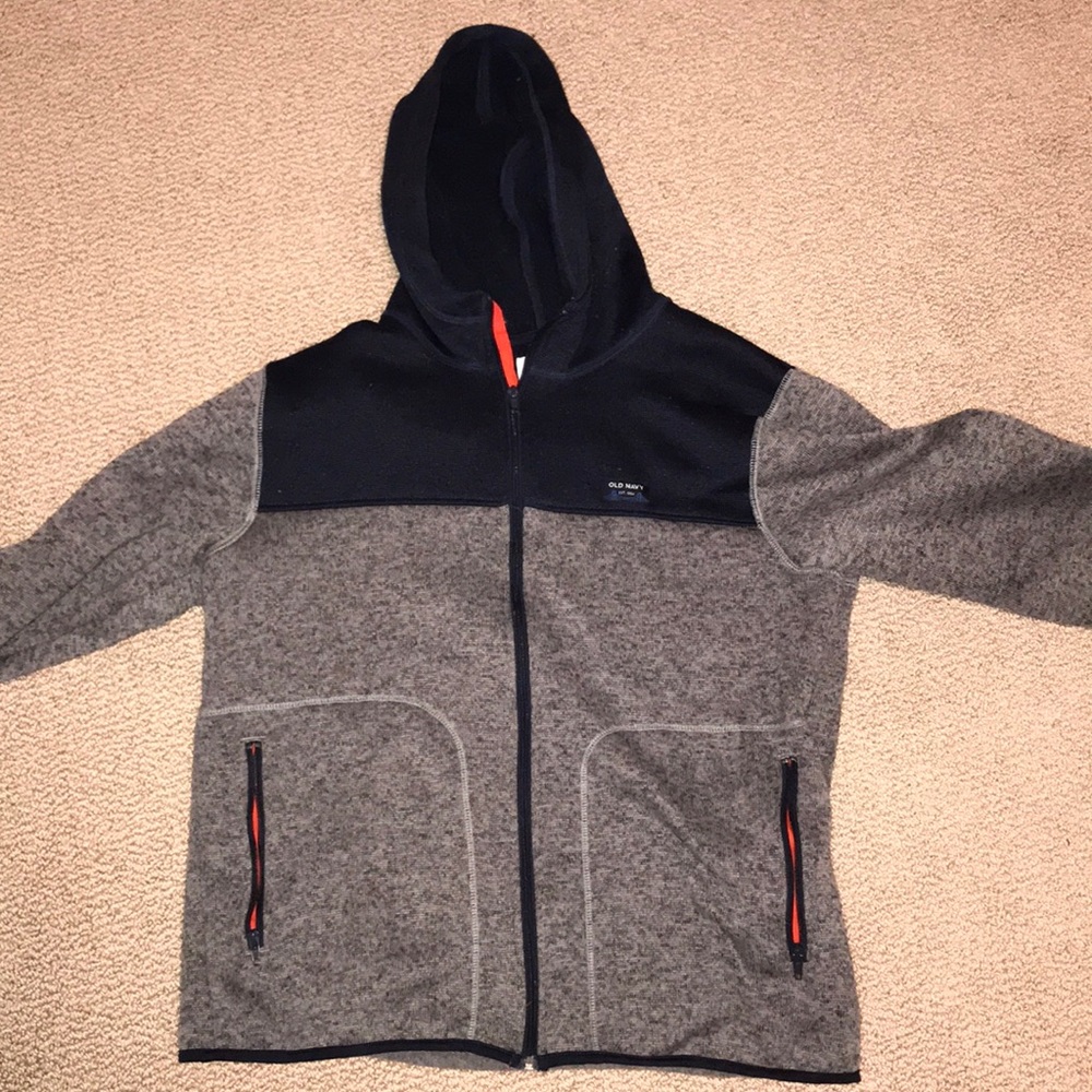 Gray and blue gap zip up hoodie